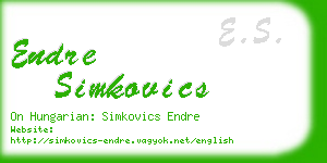 endre simkovics business card